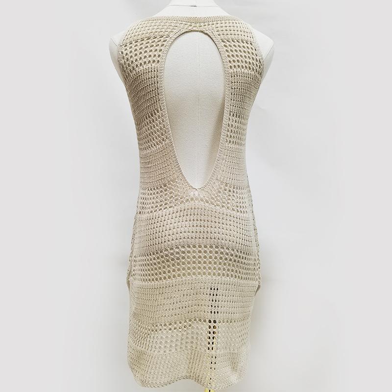 Women's Cover Ups Cutout Knit Beach Jacket Bikini Cover Up Beachwear