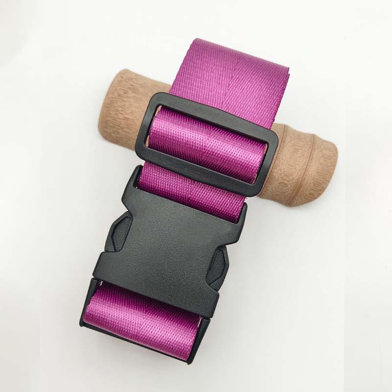 Solid Color Nylon Luggage Strap with Herringbone Pattern, Password Lock, and One-Word Handle