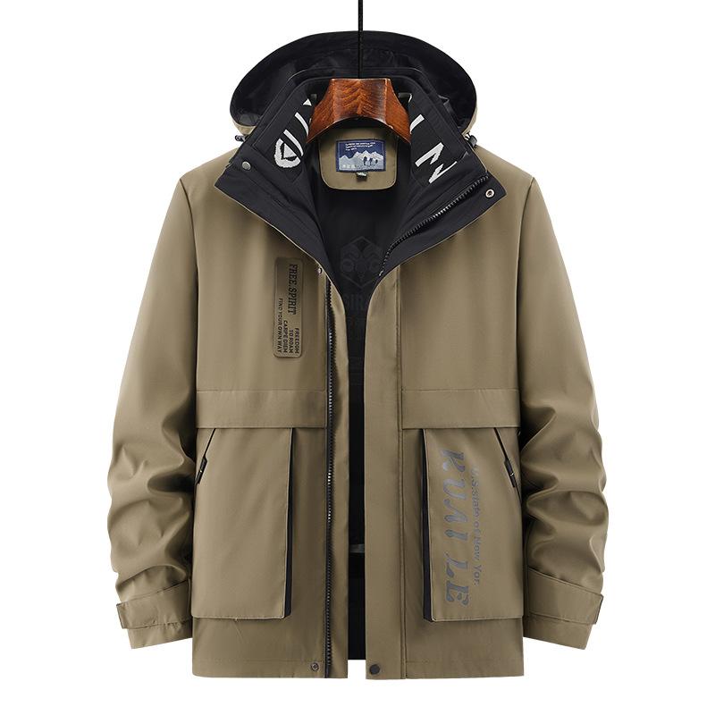 Winter new cotton-padded clothes can be removed from the liner men's thickened cotton-padded clothes men's two-piece set of large-size cotton-padded j