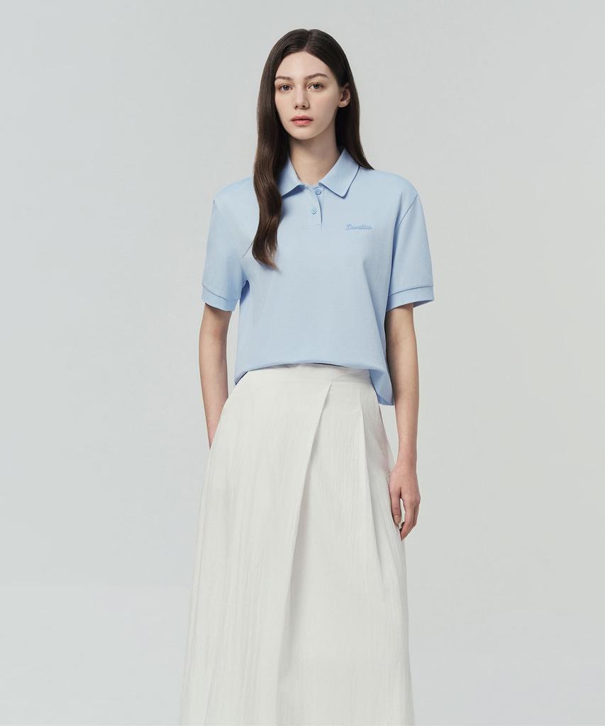 DUVETICA Nerte (Light Sky Blue) (Women'S Short Sleeve Polo Shirt)