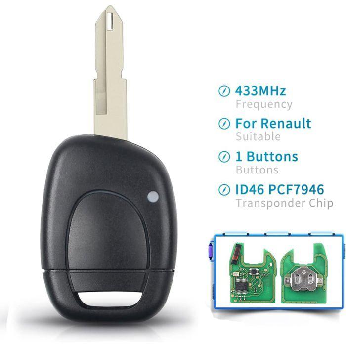 1 Button Key Shell Remote Control Key Case for Clio 2, Car Key Remote Control for Renault Twingo Clio 2 Master Kango with 43