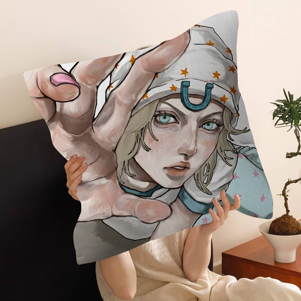 JOJO Retro Kraft Paper Anime Cushion Cover Inches Farmhouse Decor Home Throw Pillow Covers for Couch Decorations