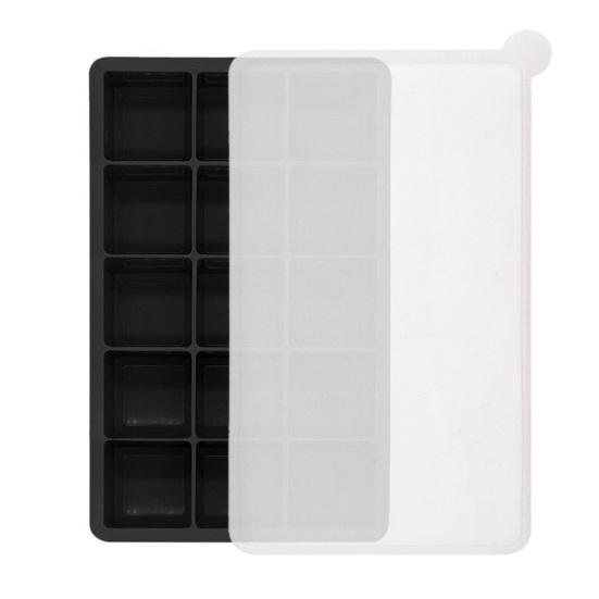 Silicone Ice Cube Trays with Lids Stackable Reusable Ice Cube Molds