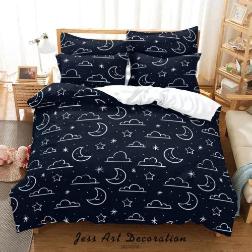 

Comforter Cartoon Moon Bedding Set Decoration Gift Suitable For Children Boys Girls And Adults Soft Comfortable And Breathable Comforter (quilt)-EU Single(135*200cm)3pcs