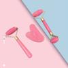 3Pcs Imitation Jade Thorn Roller Scraping Board 3-piece Set, Imitation Powder Crystal Heart-shaped Scraping Board Face Facial Massager