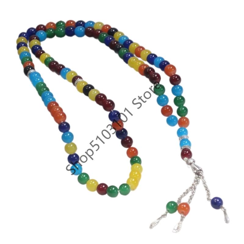 

X6HE 99 Beads Double Tone Simulated Agate Bracelet Lightweight Handmade Jewelry For Formal Event And Daily Wear