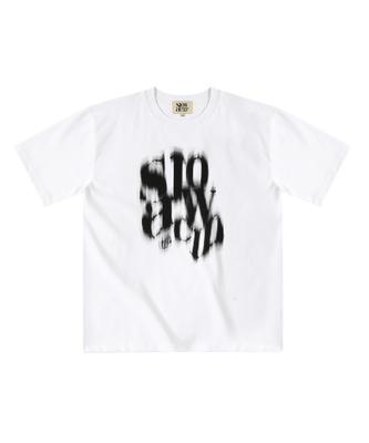 SLOWACID Blurry Logo Short Sleeve T-Shirt [White]