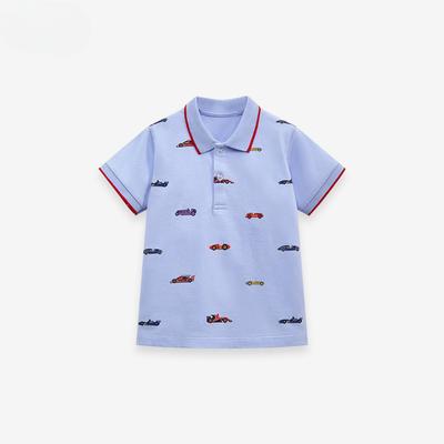 Boys T-shirt Summer Children's Short-sleeved T-shirt Small and Medium-sized Boy Cartoon Polo Shirt