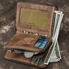 Men's European and American Wallet Short Leather Cowhide Vertical Wallet Driver's License Multifunctional Retro Men's Card Bag Integrated