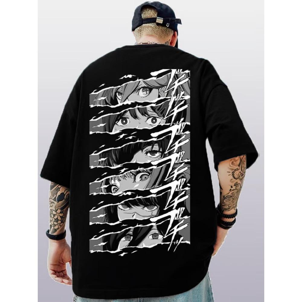 Men's fashion anime printed short sleeved T-shirt