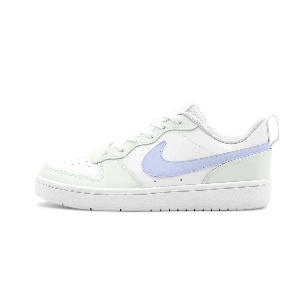 Nike Court Borough 2 Cyan Dusty Purple Leather Cushioning Abrasion Resistant Slip Resistant Low top Skateboard Shoes BQ5448-100(Team1855 )