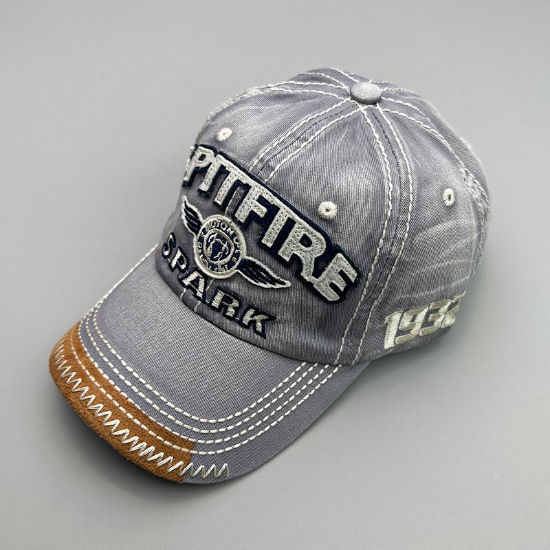 

Embroidery Vintage Men Women Baseball Hats Contrasting Colors Snapback Caps Cotton Washing Splicing Letters Casual Versatile 54-60cm
