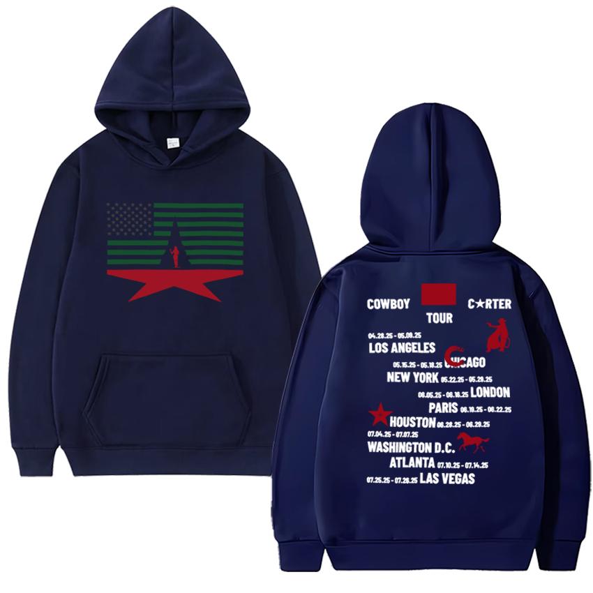 

Beyonce Cowboy Carter Tour Graphic Hoodie Double Sided Print Autumn Winter Fleece Men Women Long sleeve Casual Sweatshirt Unisex 3XL