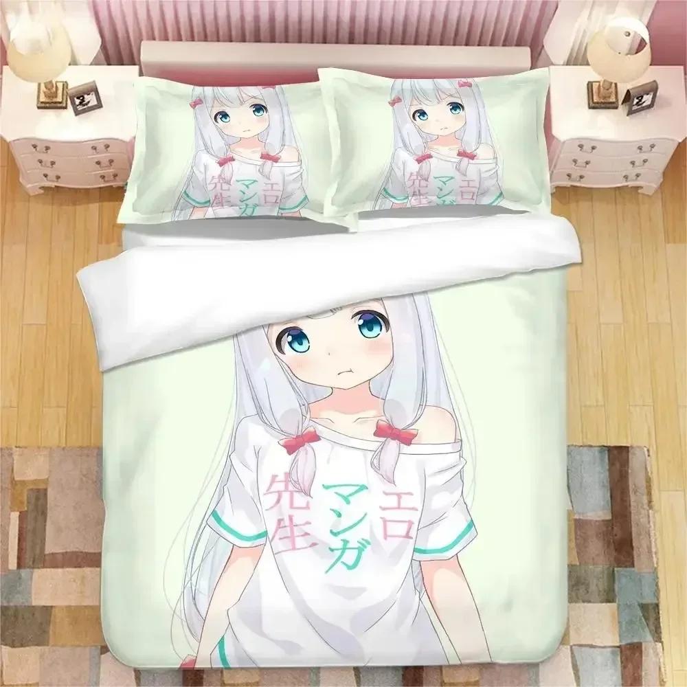 Mädchen Izumi Sagiri Bettwäsche-Set Bedrucktes Bettset mit Kissenbezug Bettbezug Weich Queen King Size Bettwäsche Heim Bettwäsche