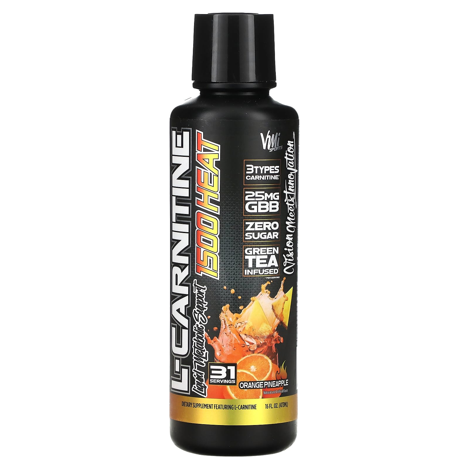 

VMI Sports, L-Carnitine 1500 Heat, Orange Pineapple, 16 fl oz (473 ml)