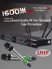 Professional UHF Dual Wireless Microphone System with Handheld and Headset for Conference, Performance, and KTV