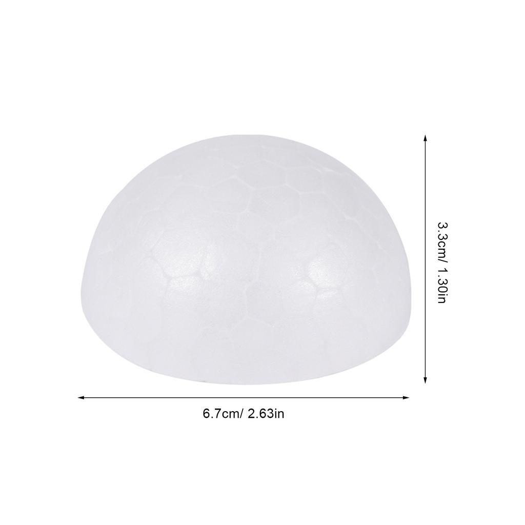 100Pcs Foam Semicircle Half Ball DIY Craft Material White Christmas Decoration Flower Arrangement Supplies Children Painting