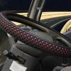 KKYSYELVA Leather+ Silk Car Steering Wheel Covers for Car Bus Truck 36 38 40 42 45 47 50cm Diameter Auto Steering-wheel