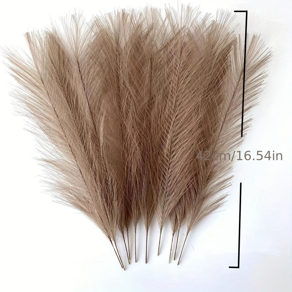 20pcs Simulated reed grass, Faux Feather Stems, Home Decor, Fabric, for Living Room, Wedding, Engagement,No Vase Included