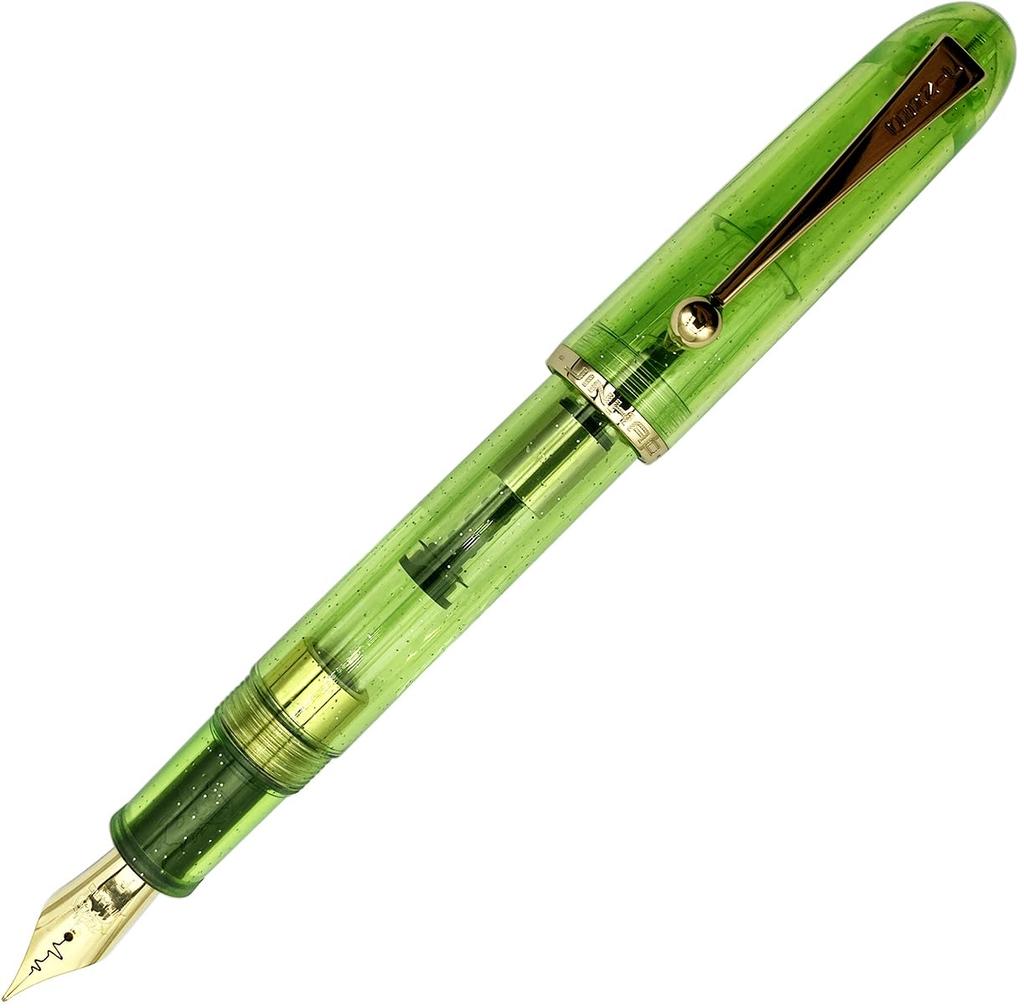 Gullor Acrylic Fountain Heartbeat Transparent Fine Nib Pen, Tip, Green, (0.5mm)