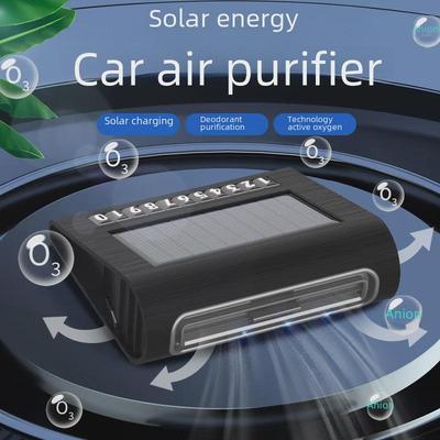 Solar Car Air Purifier with Automatic Ozone Generator, Deodorizer, Sterilizer, and Solar Charging