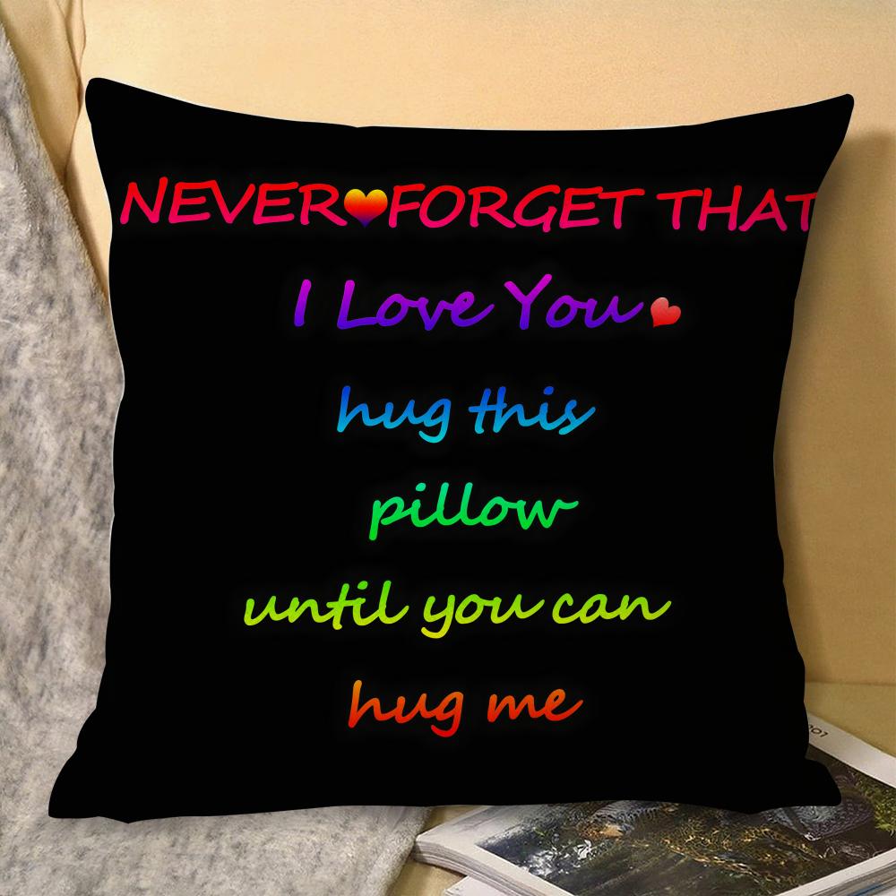 Funny Hug Me Cushion Cover Natural Linen Organic Fabric Double-Sided Printing Sofa Home Decor Gift Pillow Cover