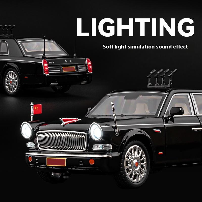 1/24 HONGQI L5 Alloy Limousine Luxy Car Diecast Model 70th Anniversary Parade Car Decorative Trendy Ornaments for Friend Gift