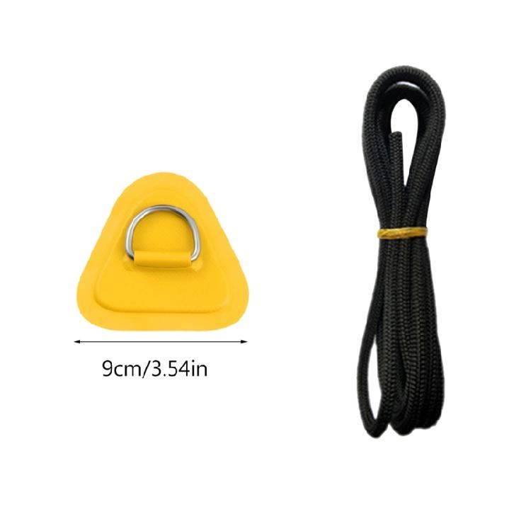 6Pcs D-Rings Patches PVC Stainless Deck Rigging Sets Inflatable Boat D-Rings Pad