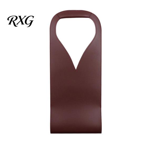 Foldable Wine Storage Bag Faux Leather Tote Bag, Portable Carrier Pouch, Waterproof Durable Single Bottle Holder Protector Sleeve for Champagne Beer