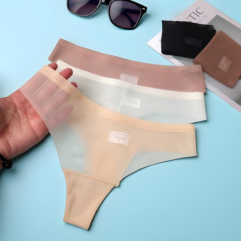 Women's Spring and Summer Sexy Cotton Bottom Crotch Breathable Yoga Sports Thong Underwear