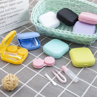 Color Contact Lens Case Set with Mirror Small Portable Lenses Storage Kit Mini Contact Lenses Box Soak Storage Case