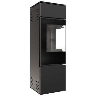 Odun yakan çelik soba KRATKI REN/S sol Ø 150 7 kW siyah thermotec kendiliğinden kapanan kapı