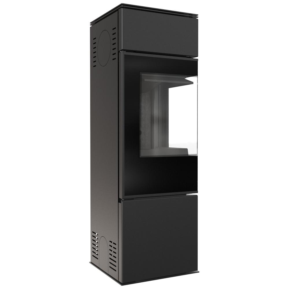 Freestanding Stove KRATKI REN S Left 7kW Ø150 Black Install Kit