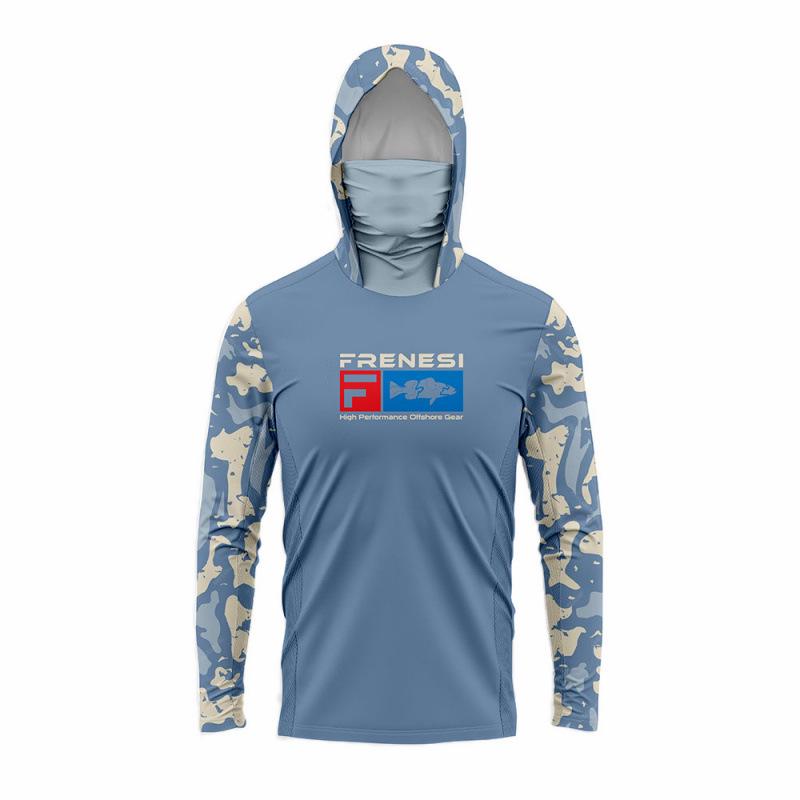 Men's & Women's Hooded UV Protection Fishing Shirt with Lure Mask