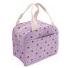 Insulated Lunch Bag Portable Reusable Cooler Handbag for Work Picnic Travel Large Capacity Aluminum Foil Liner Flower Pattern