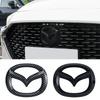 Car Front Grille Badge Trunk Emblem For Mazda 3 Axela Atenza 17-20 Carbon fiber Head Rear Body Decal Accessories FF29