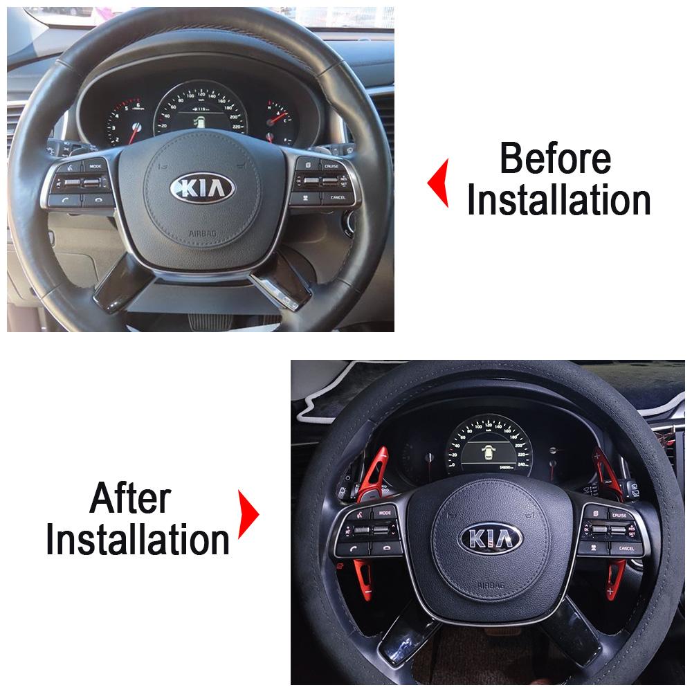 KEAG7 Shift Paddles For Kia Sorento 4 UM MQ4 GT-Line X-LINE Plug-In Hybrid 2016-2024 Car Steering Wheel Extension Shifter Sticker