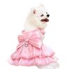 Pet Dog Gown Wedding Dress Solid Color Bow Dress