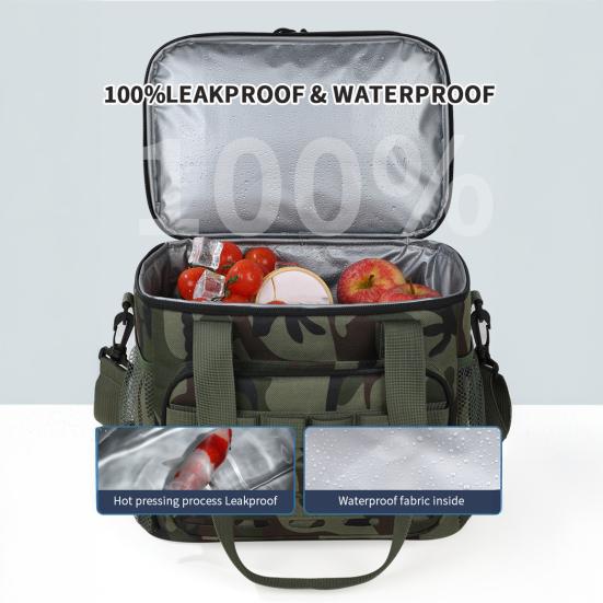 Isolatietas Dik Oxford Doek Waterdicht Slijtvast Lunchkoeltas Grote Capaciteit Dubbellaags Indeling Lunchtas