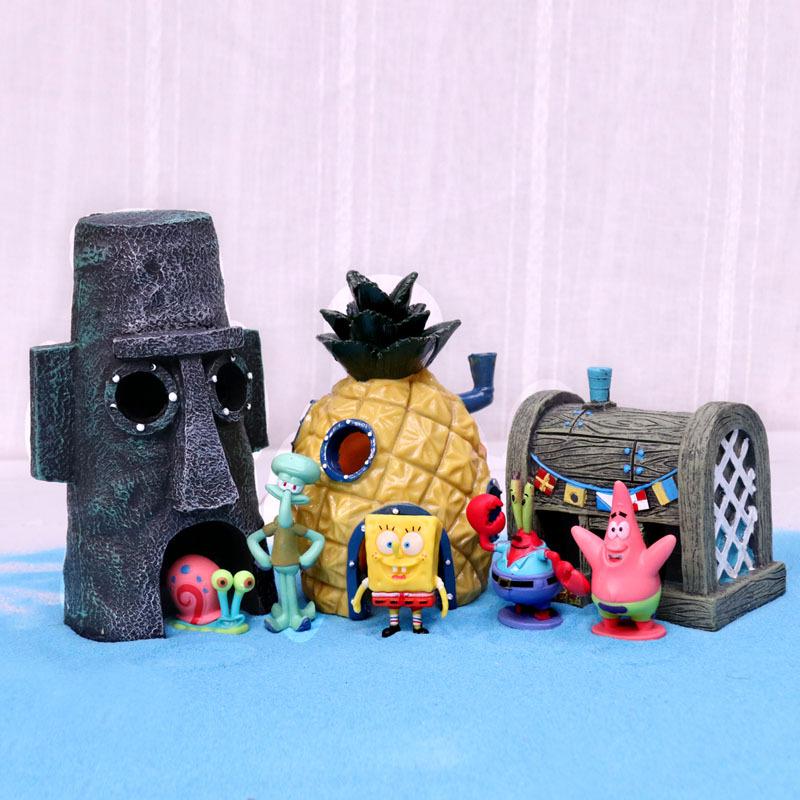 SpongeBob SquarePants Pineapple House, Krusty Krab, & Squidward's House Aquarium Ornaments