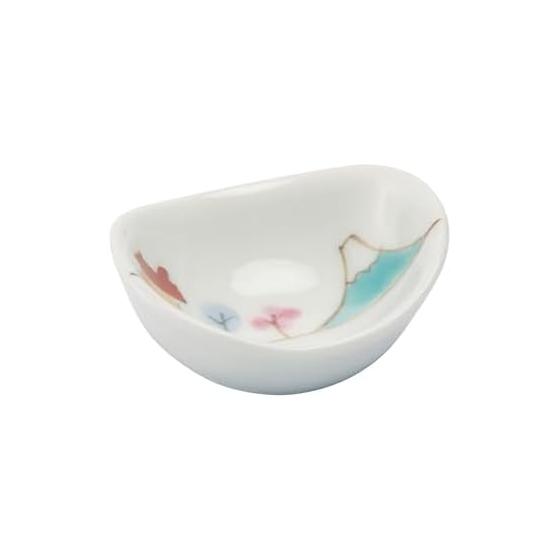 Hasamiyaki Oval Chopstick Rest / Cutlery Rest / Small Dish, Approx. 5cm Diameter, Microwave Safe, Sanpomichi (Walking Path) Japanese Landscape