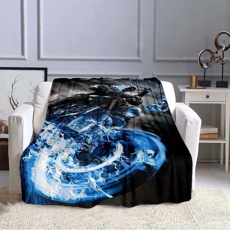 Flame Skeleton Motorcycle digital-printed polyester Bedroom velvet flannel cover blanket Fleece soft cover blankets for beds