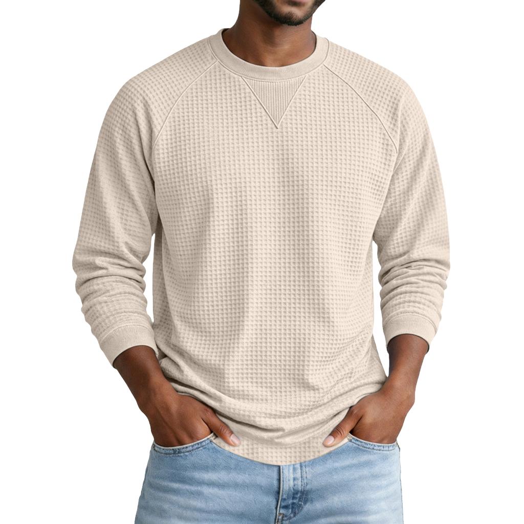 Men's Casual Long Sleeve Neck Pullover Top Color