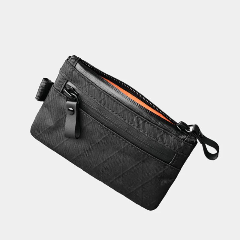 Men's Outdoor Anti-theft Brush RFID Card Bag Multifunctional ID Card Clip Pen Tool Key Headphone Mini Item Storage Bag