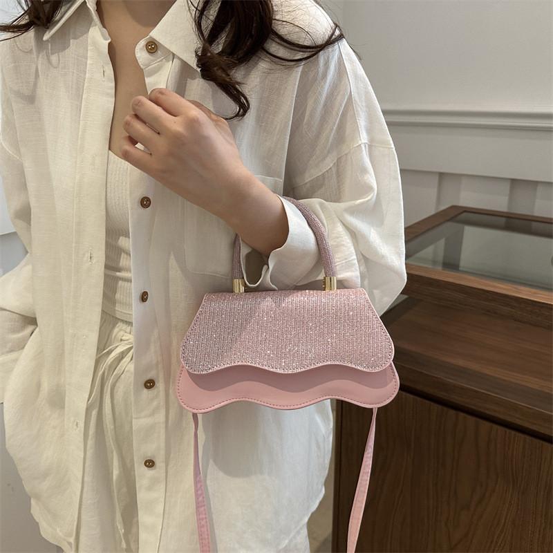 Chic Pu Leather Small Square Bag In Black Silver Pink And Khaki For Everyday Use