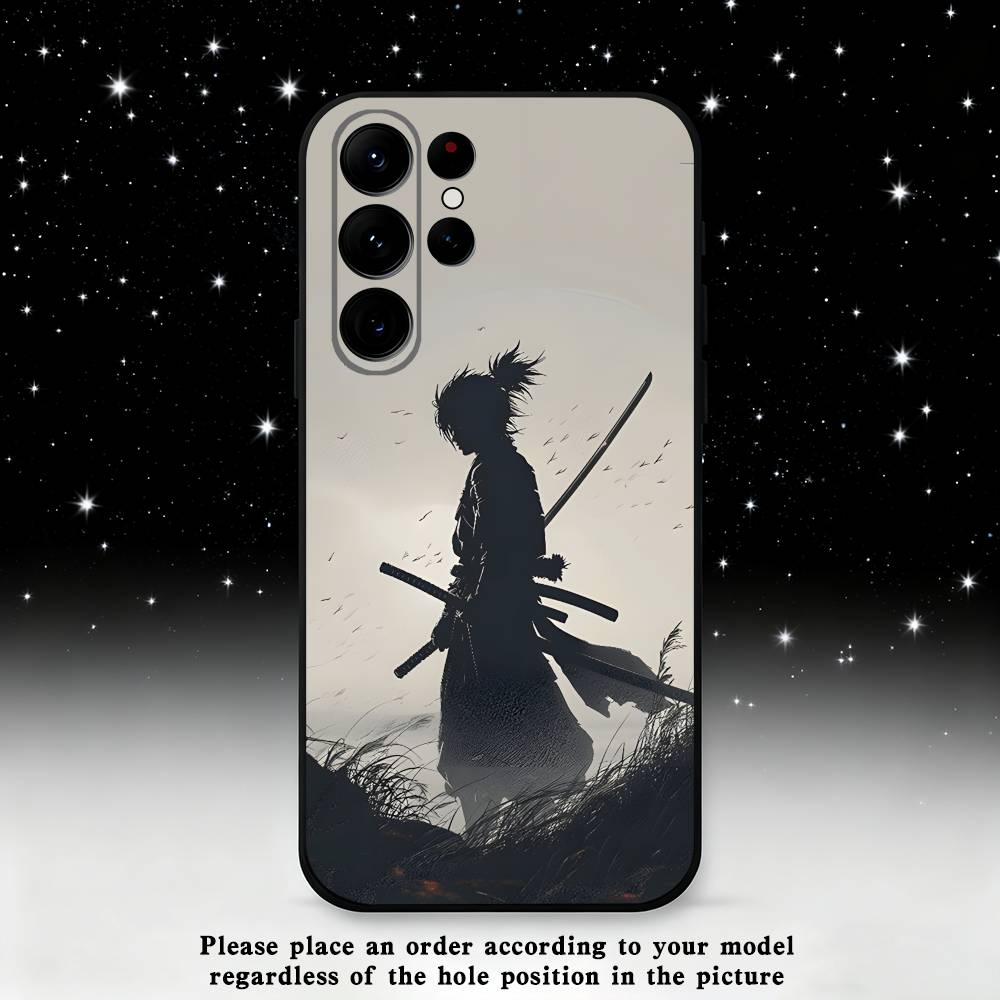 

Japan Samurai Phone Case For Samsung S25,S24,S21,S22,S23,S30,Ultra,S20,Plus,Fe,Lite,Note,10 Black Soft Shell Samsung S25ULTRA
