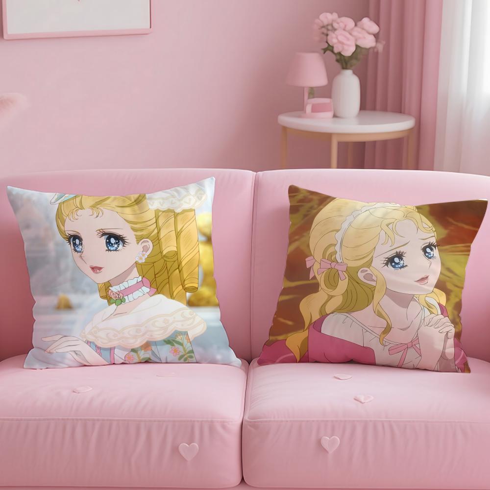 anime The Rose of Cushion Cover Soft EasyWash Pillow Case Versatile for Couch Bed Travel and Office