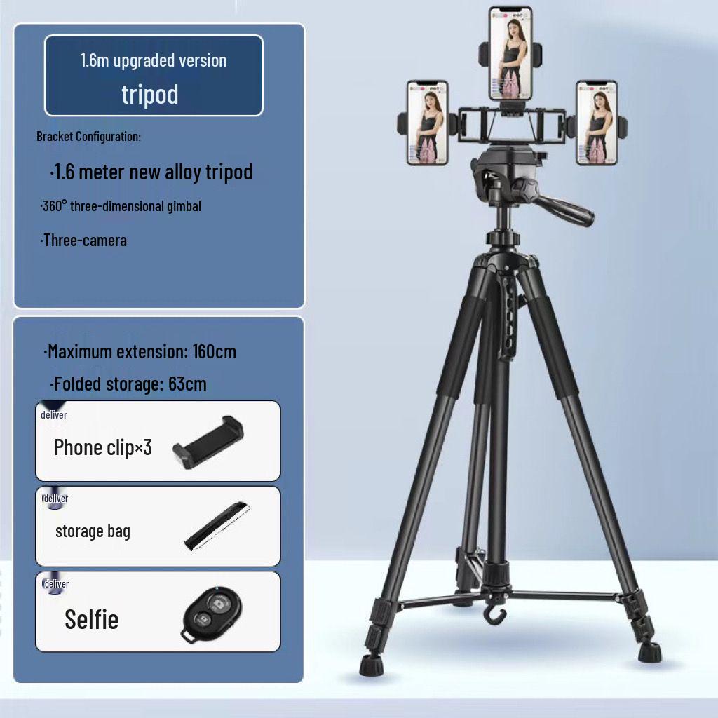 Universal Tripod with Phone Holder & Stabilizer for Photography, Videos, and Outdoor Use