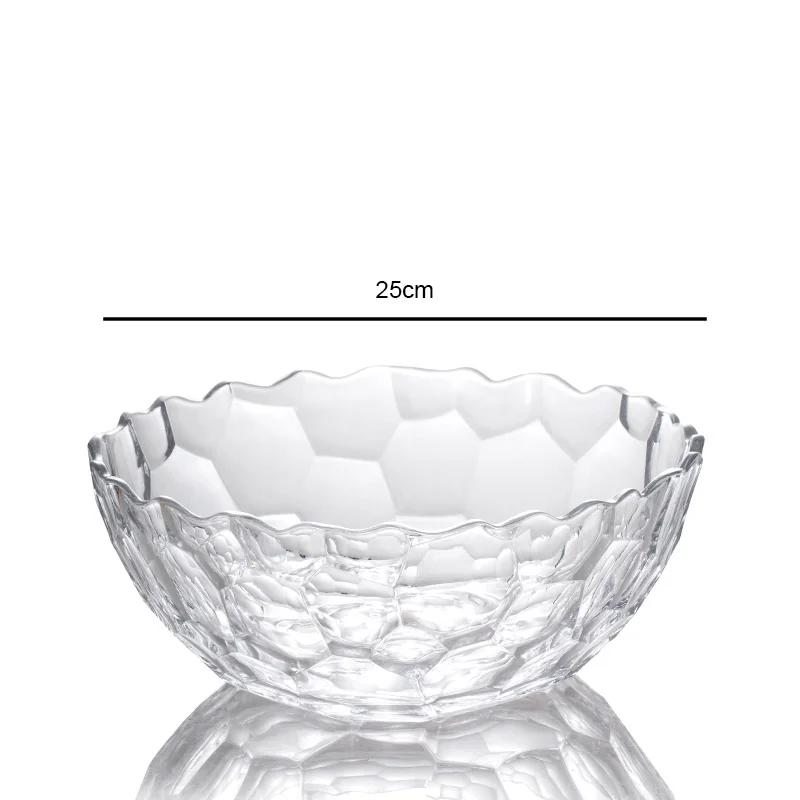 Transparent Glass Fruit Plate Snack Basket Modern Living Room Coffee Table Home Crystal