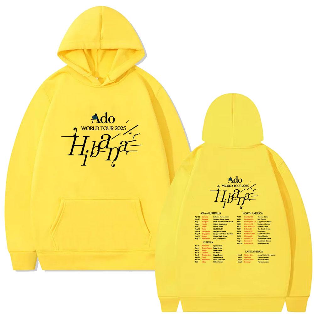 Ado Welttour Hibana Doppelseitiger Druck Hoodie Herren Damen Mode Japanischer Stil Kapuzen Trainingsanzug Männlich Vintage
